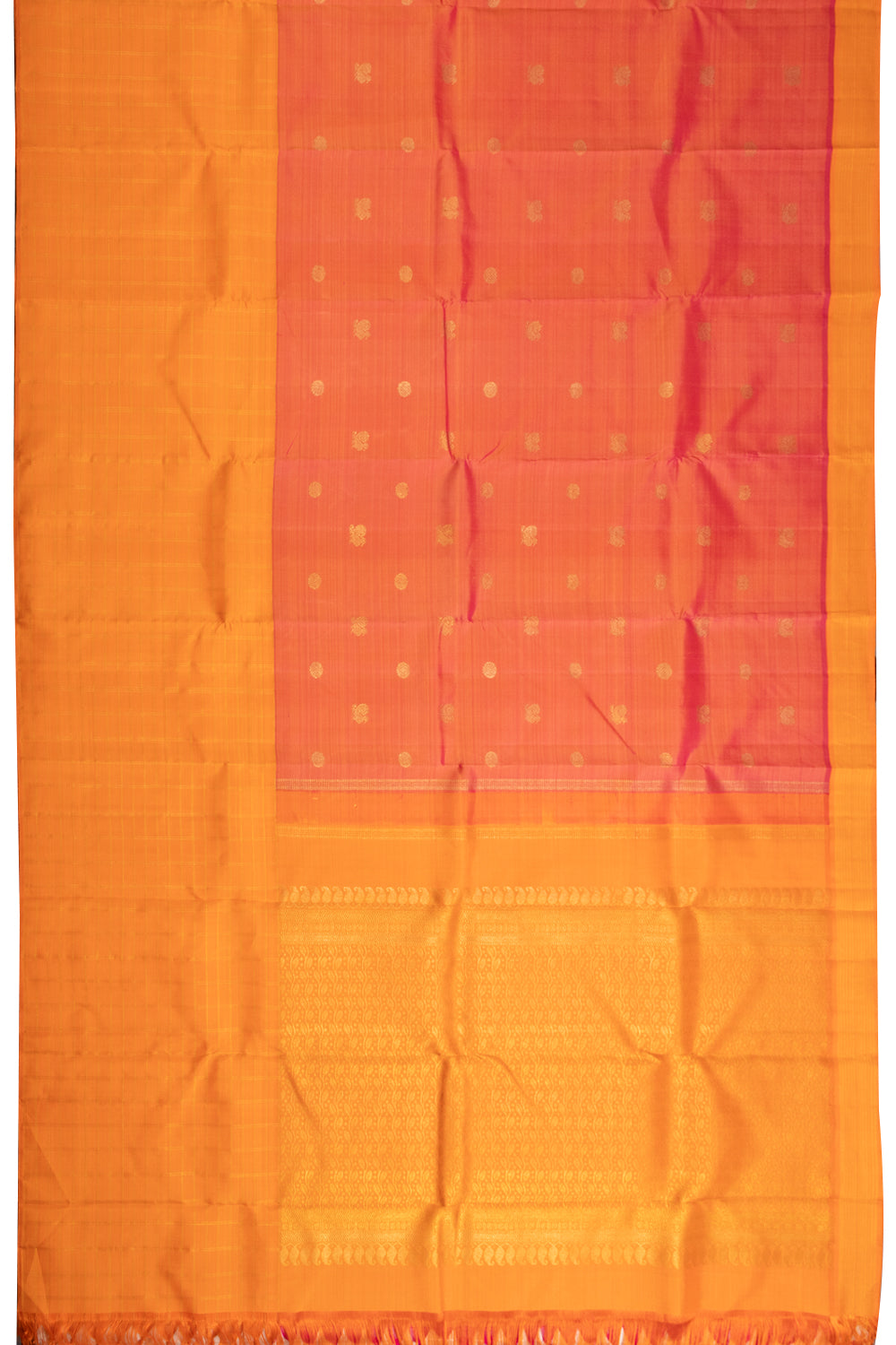 Orange Handloom Koravi Kanjivaram Silk Saree 10069134 - Avishya