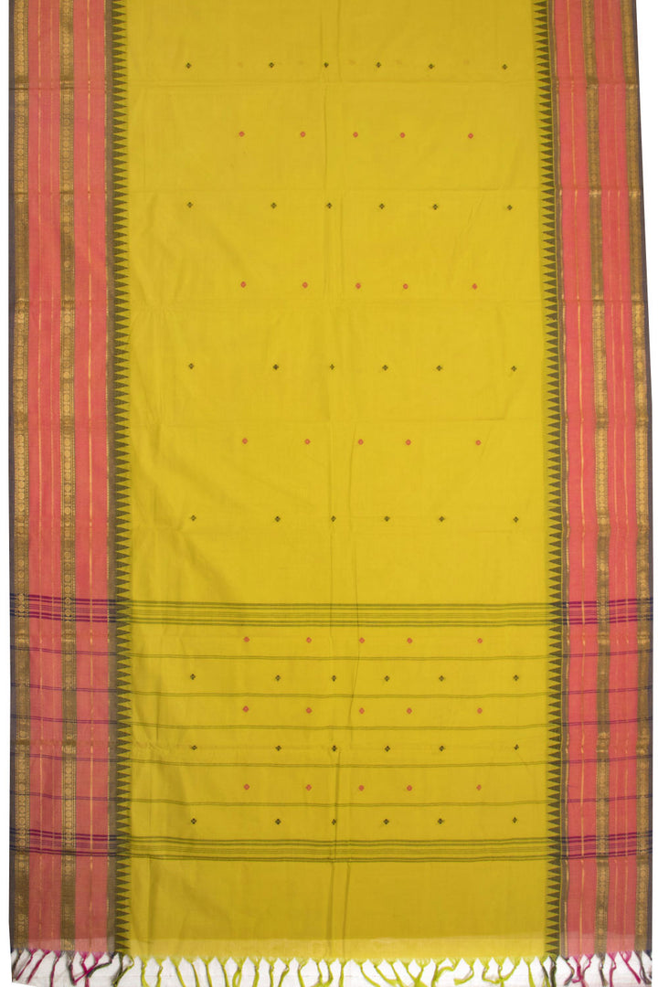 Yellow Handloom Chettinad Cotton Saree 10070029