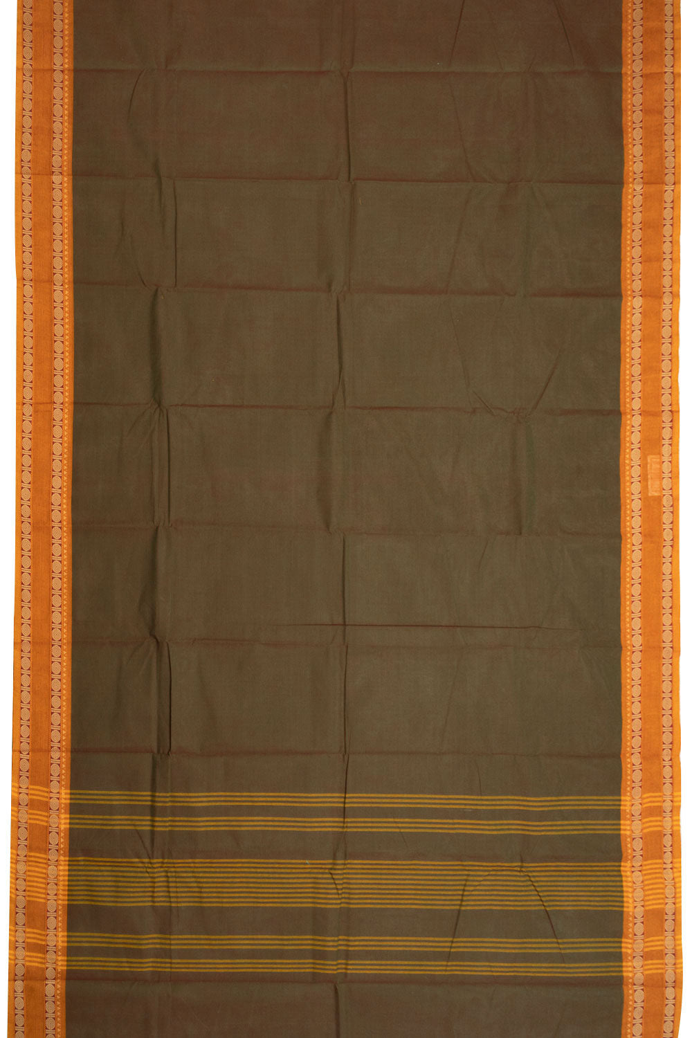 Dual Tone Green Handloom Chettinad Cotton Saree 10070083 - Avishya