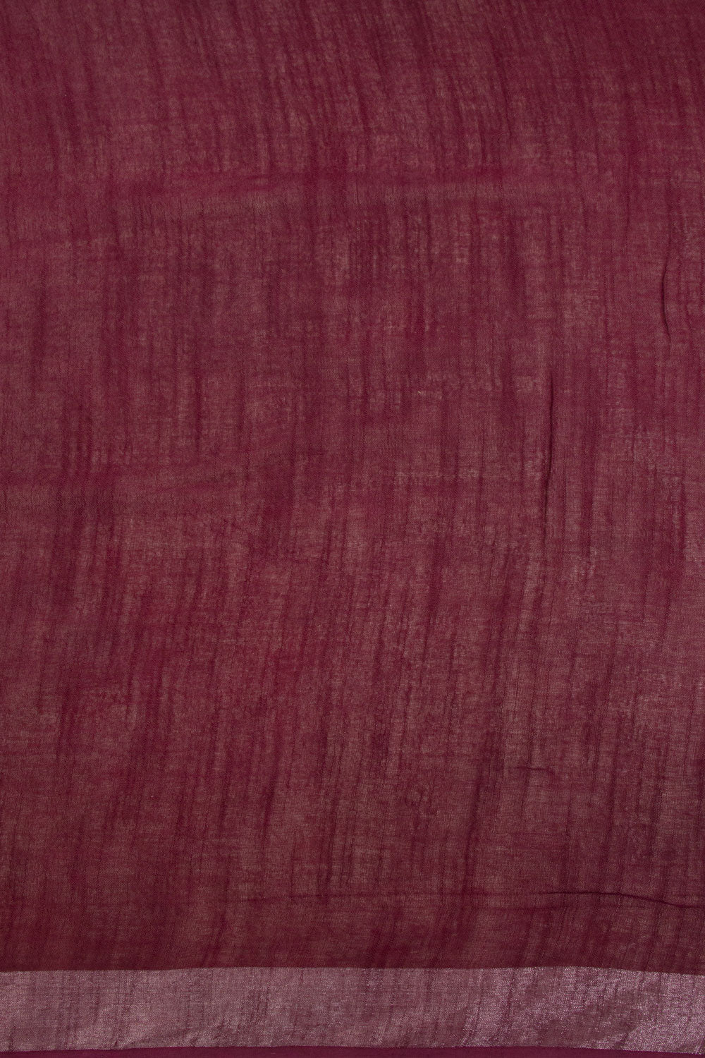 Burgundy Batik Linen Saree 10062763