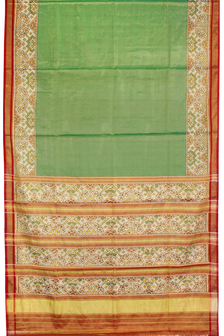 Mint Green Handloom Patola Ikat Tissue Silk Saree 10062901