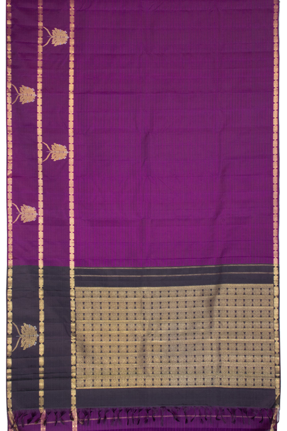 Purple Handloom Pure Zari Kanjivaram Silk Saree 10063125