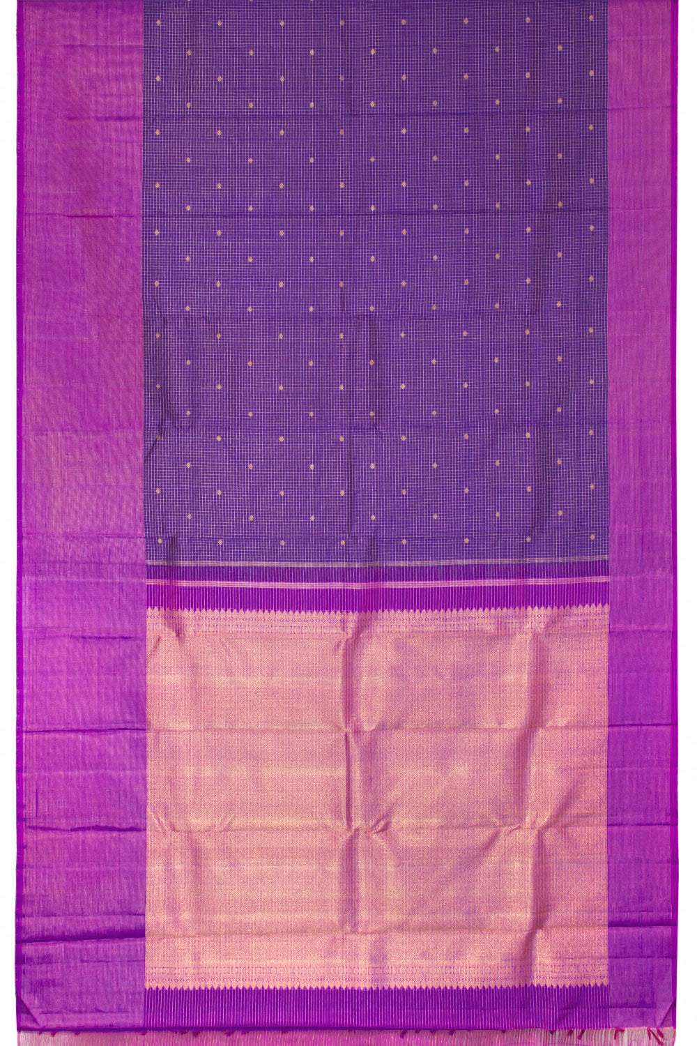 Honey Flower Purple Pure Zari Kanjivaram Silk Saree 10063363
