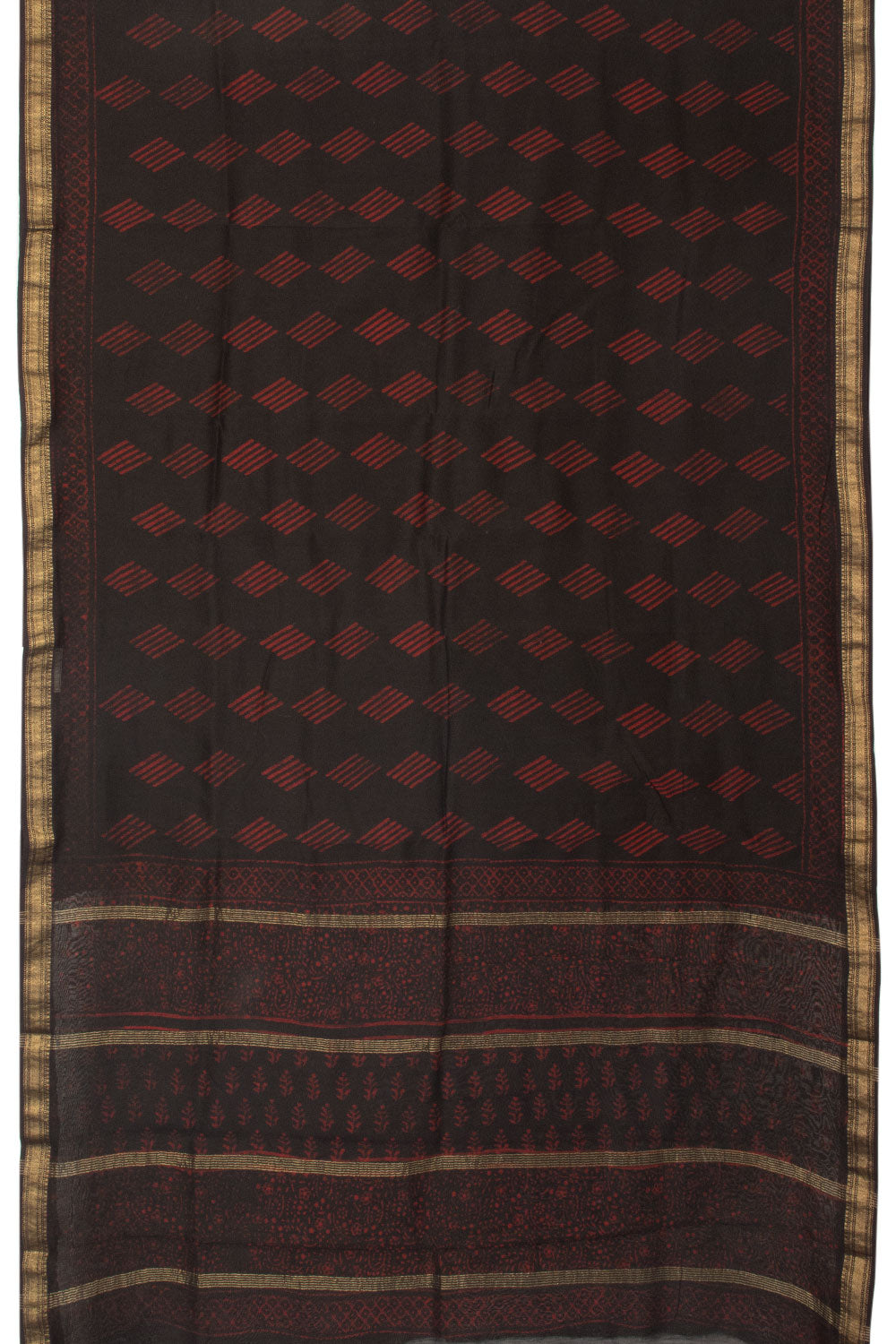 Night Brown Akola Dabu Printed Saree - Avishya  