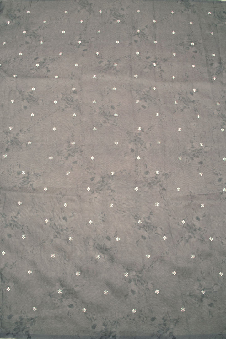 Grey Embroidered Organza Saree - Avishya