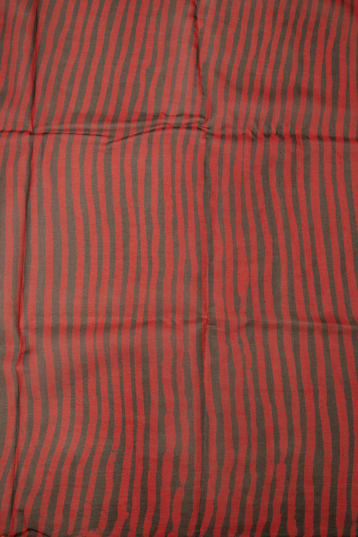 Red Batik Silk saree - Avishya