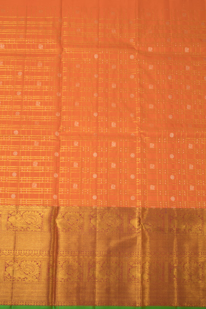 Candy Orange Kanjivaram Pattu Pavadai Material-Avishya