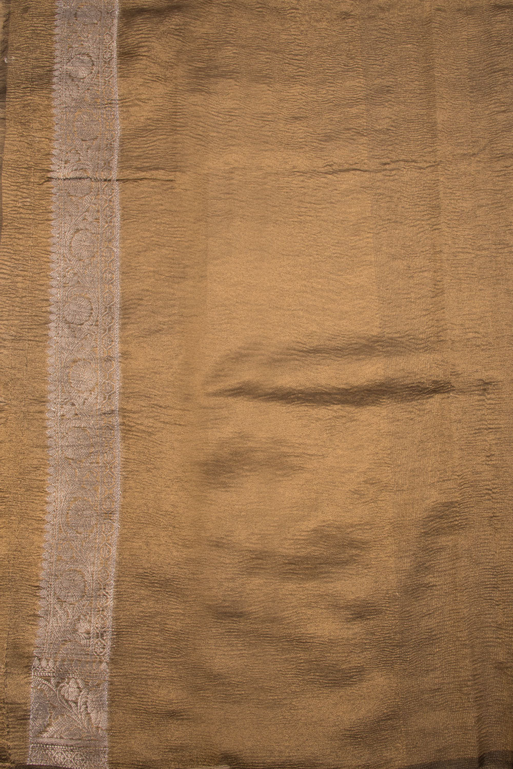 Rust Brown Banarasi crushed Tissue Organza Saree - Avishya