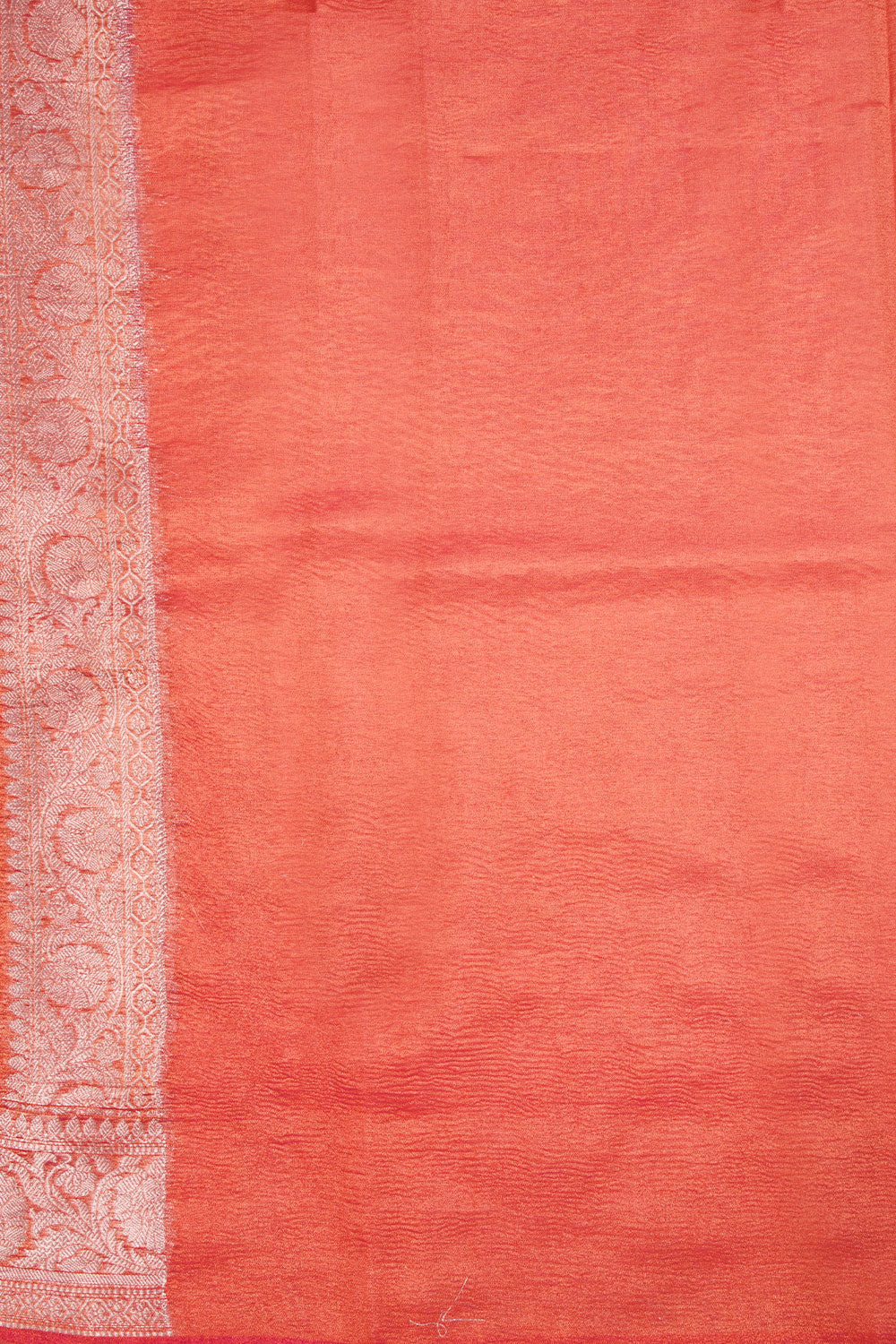 Orange Banarasi crushed Tissue Organza Saree  - Avishya