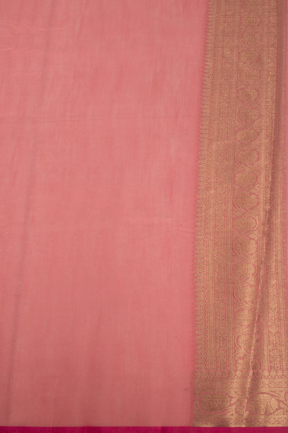 Peach Handloom Banarasi Cotton Saree 10068889 - Avishya