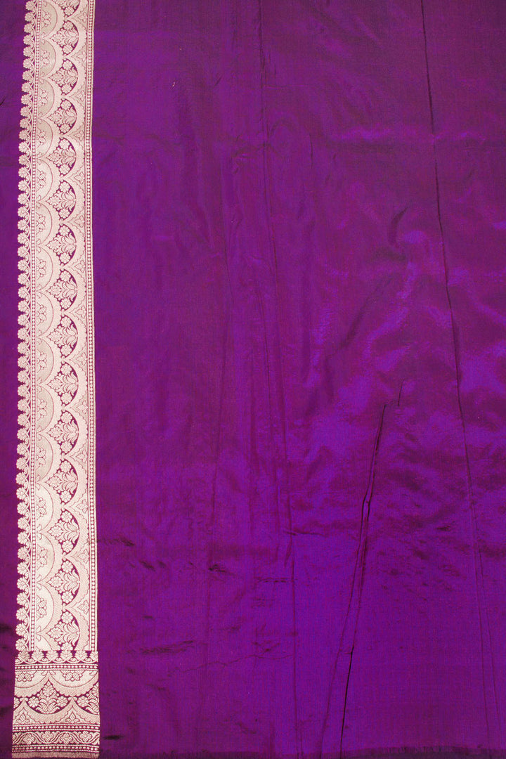 Violet Handloom Banarasi Katan Silk Saree 10068912 - Avishya