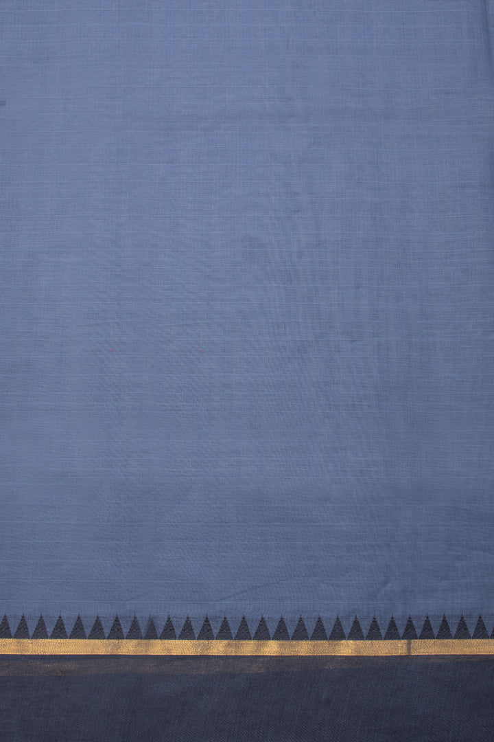 Blue Handwoven Kanchi Cotton Saree 10069329 - Avishya