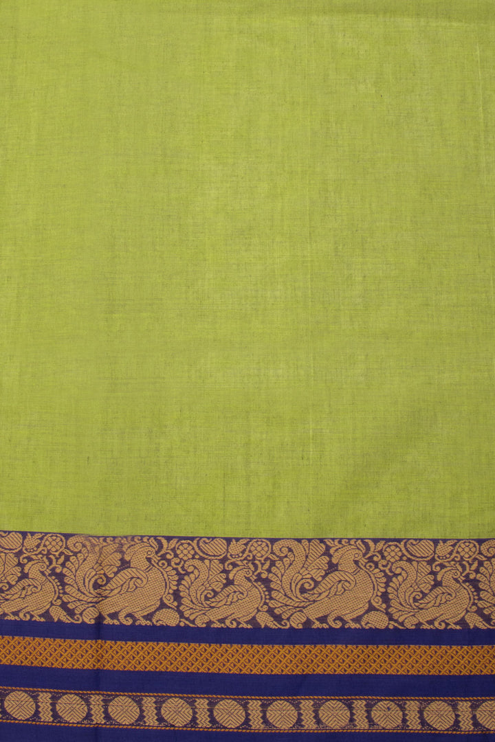 Green Handwoven Kanchi Cotton Saree 10069335 - Avishya