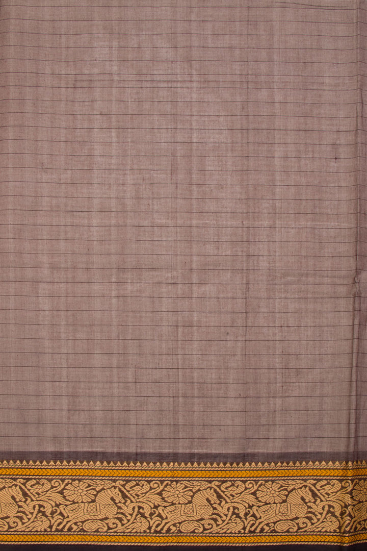 Grey Handwoven Kanchi Cotton Saree 10069349 - Avishya