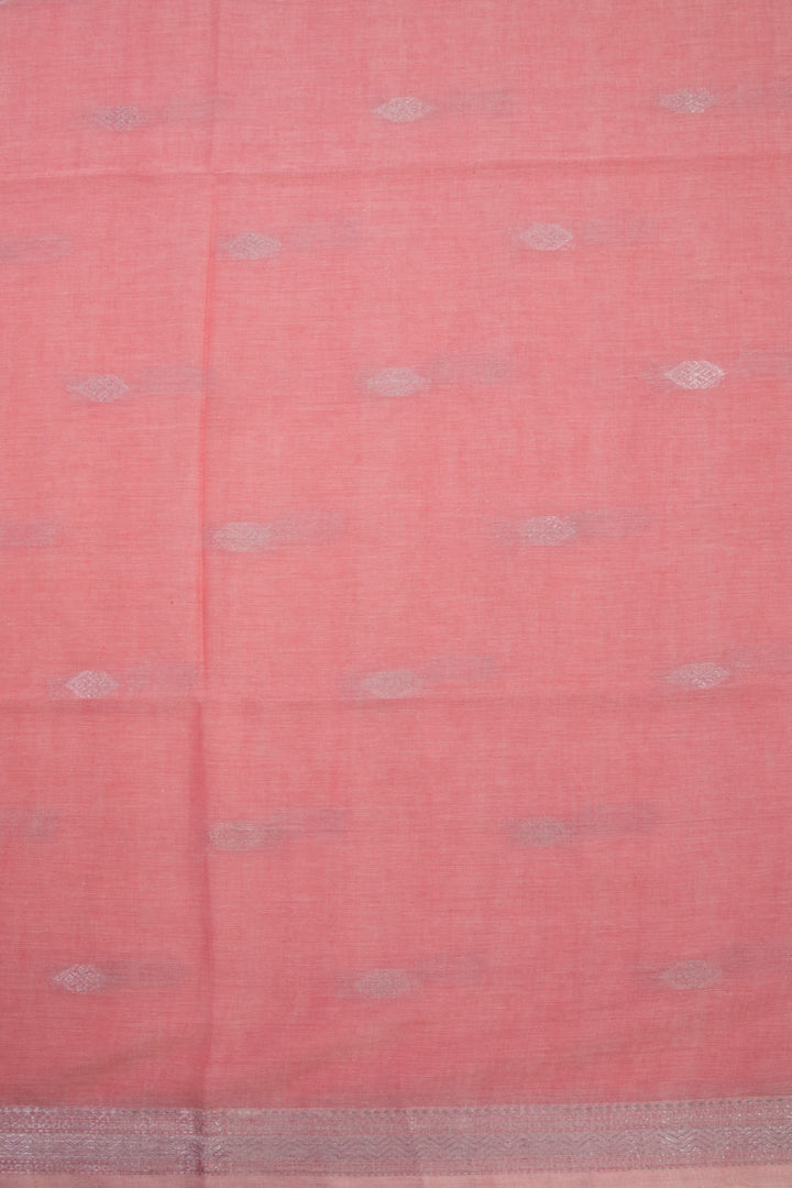 Pink Bengal Phulia Cotton Saree Zari Border 10069407 - Avishya