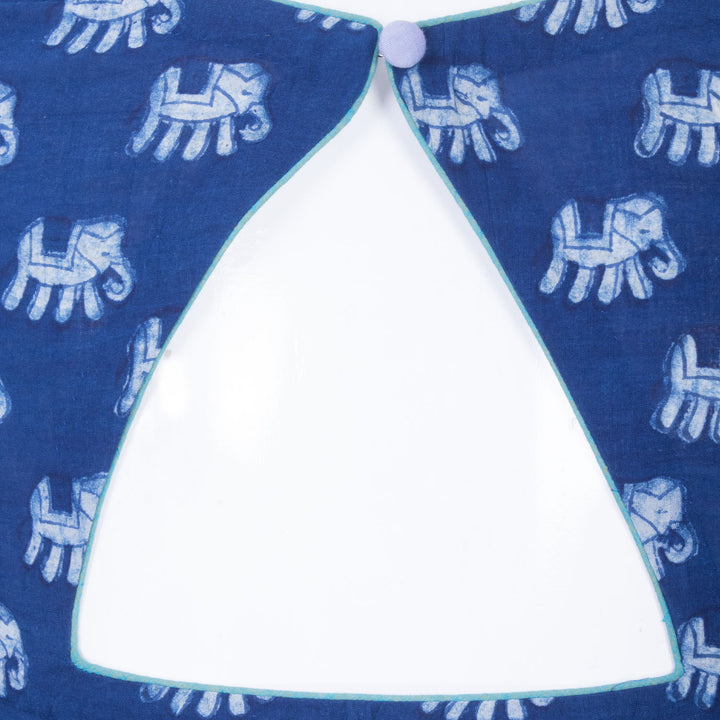 Blue Indigo Handblock Printed Cotton Blouse Without Lining 10069486 - Avishya