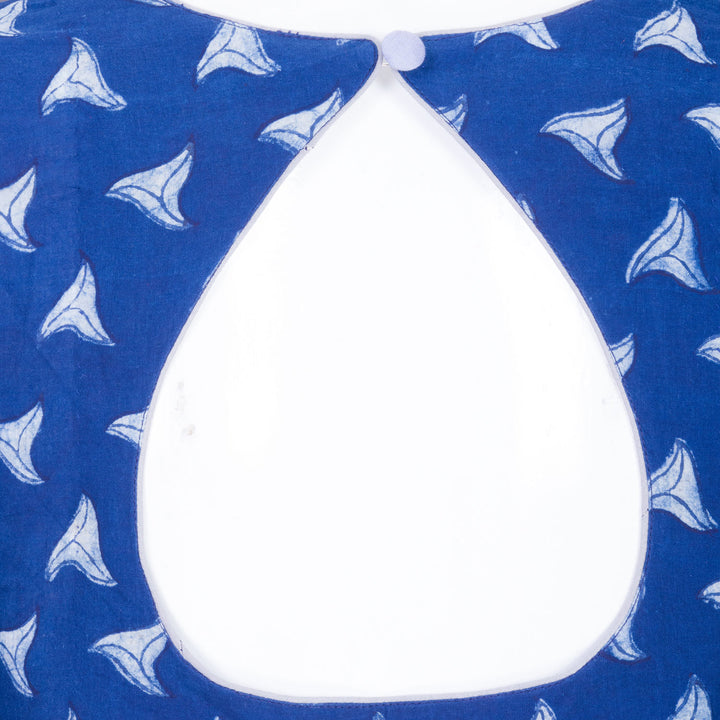 Blue Indigo Handblock Printed Cotton Blouse Without Lining 10069507 - Avishya