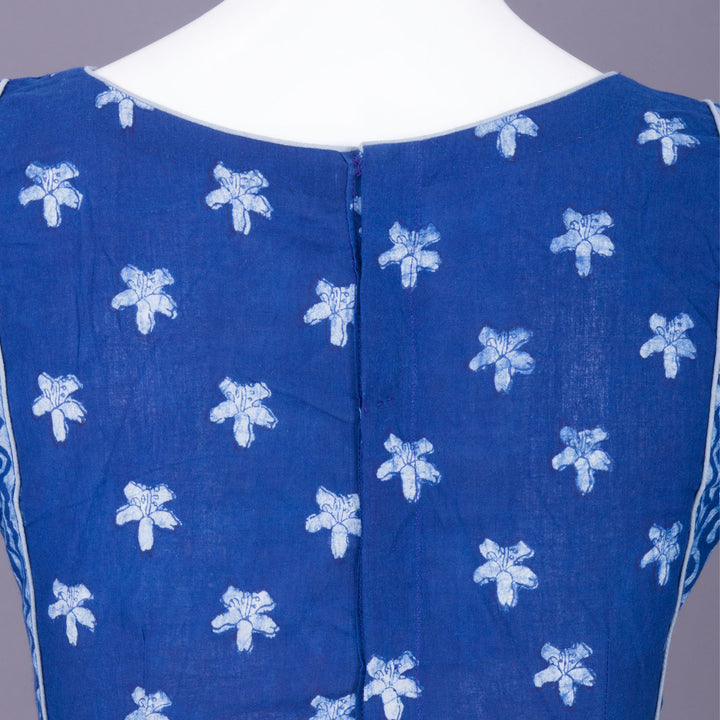 Blue Indigo Handblock Printed Cotton Blouse Without Lining 10069508 - Avishya