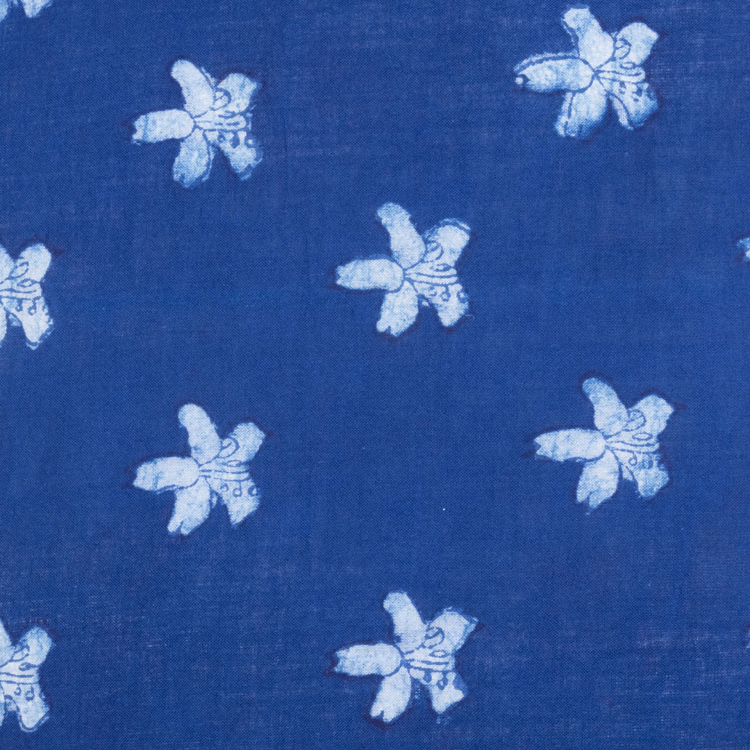 Blue Indigo Handblock Printed Cotton Blouse Without Lining 10069515 - Avishya