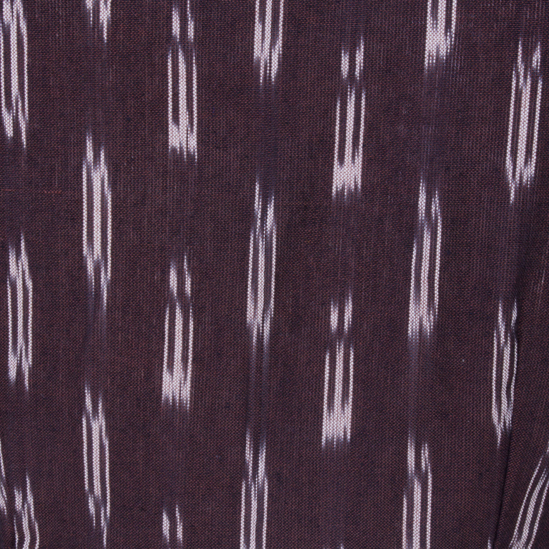 Brown Handcrafted Ikat Cotton Blouse Without Lining 10069959 - Avishya