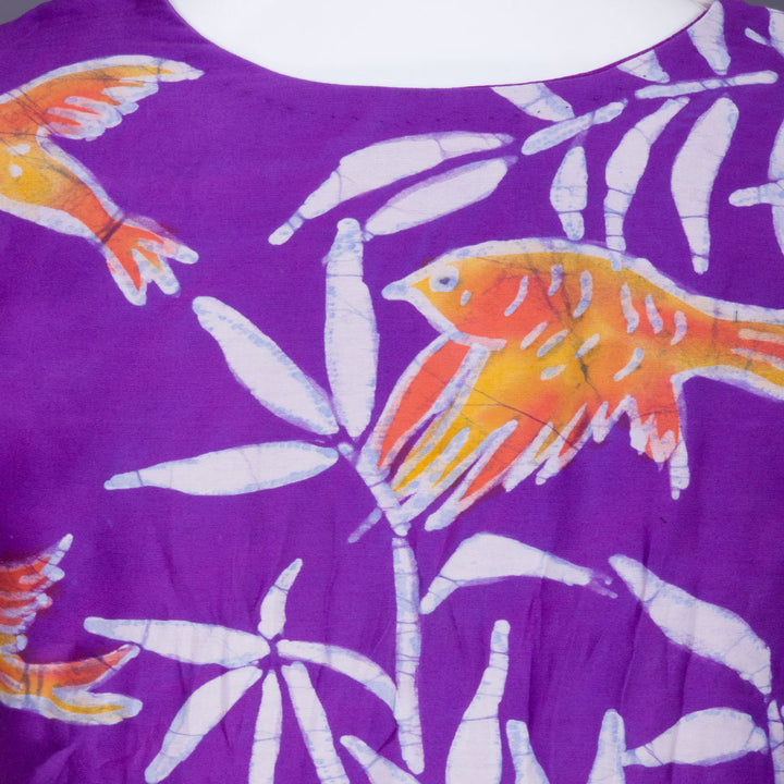 Violet Batik Handpainted Cotton Blouse 10070220 - Avishya