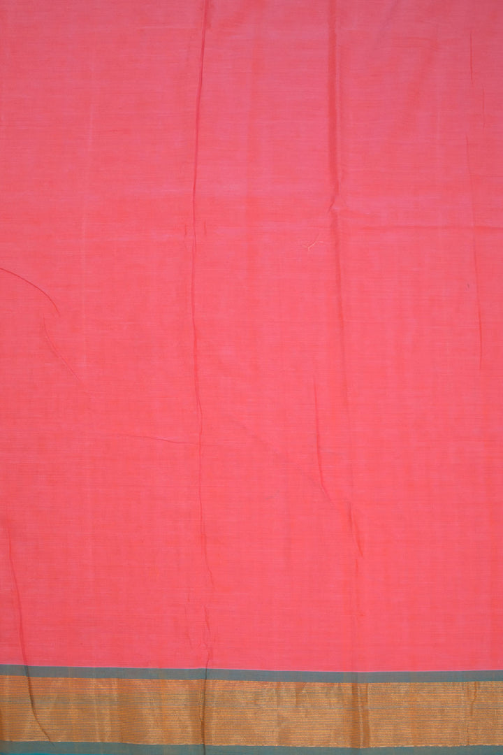 Peach Handloom Paithani Cotton Saree 10068440 - Avishya