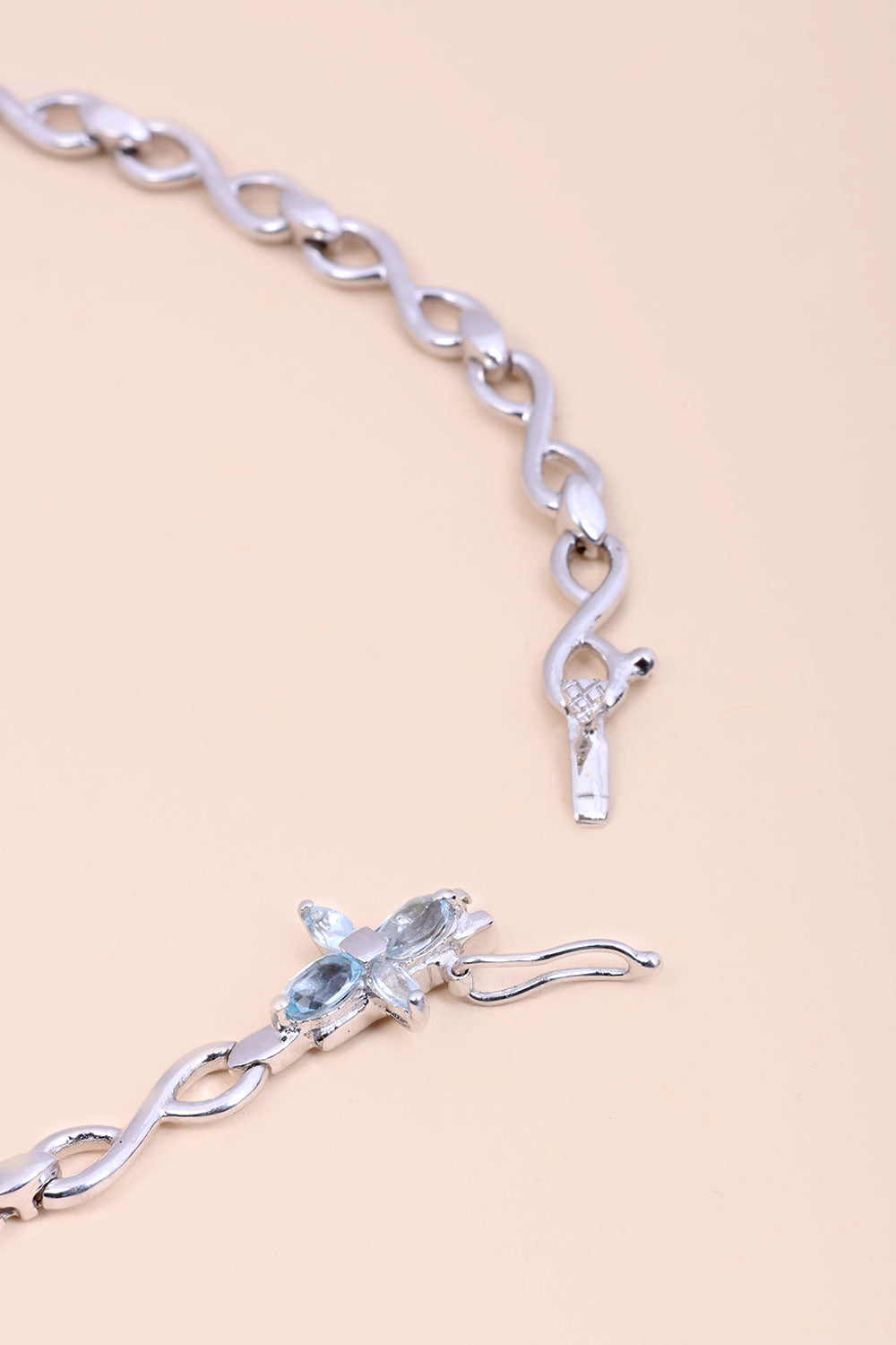 Blue Topaz Sterling Silver Necklace 10067121 - Avishya
