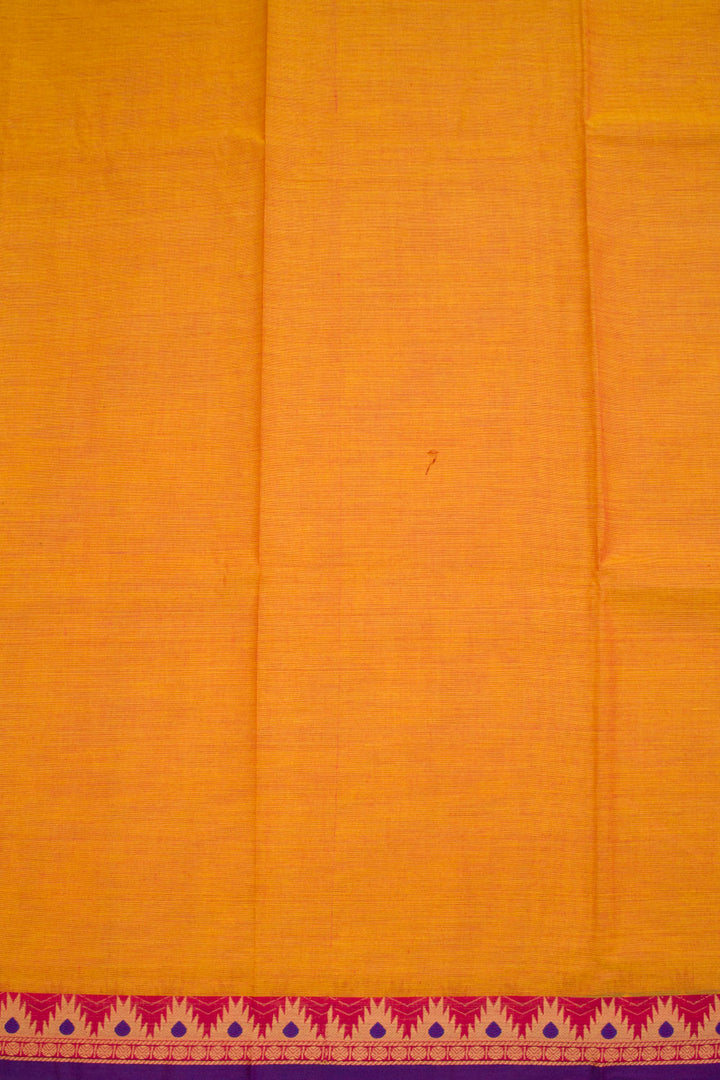 Orange Handwoven Kanchi Cotton Saree 10069306 - Avishya