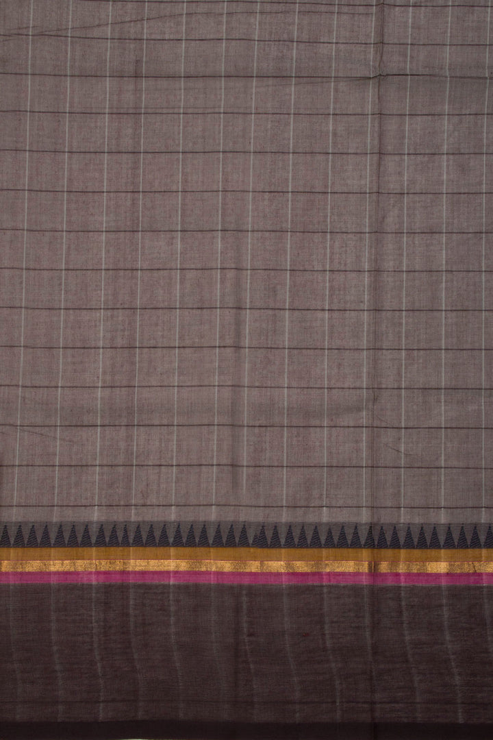 Grey Handwoven Kanchi Cotton Saree 10069317 - Avishya