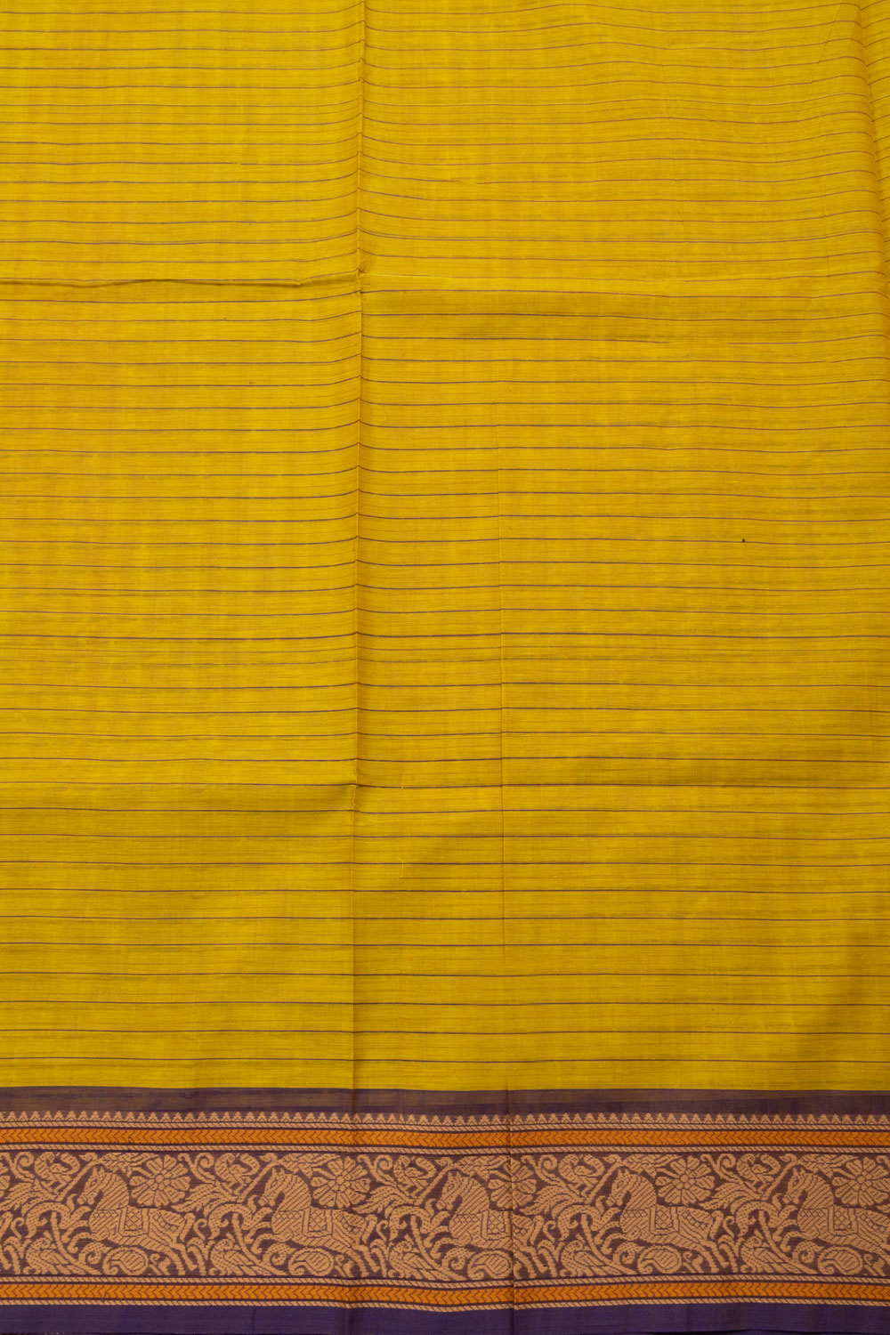 Yellow Handwoven Kanchi Cotton Saree 10069350 - Avishya