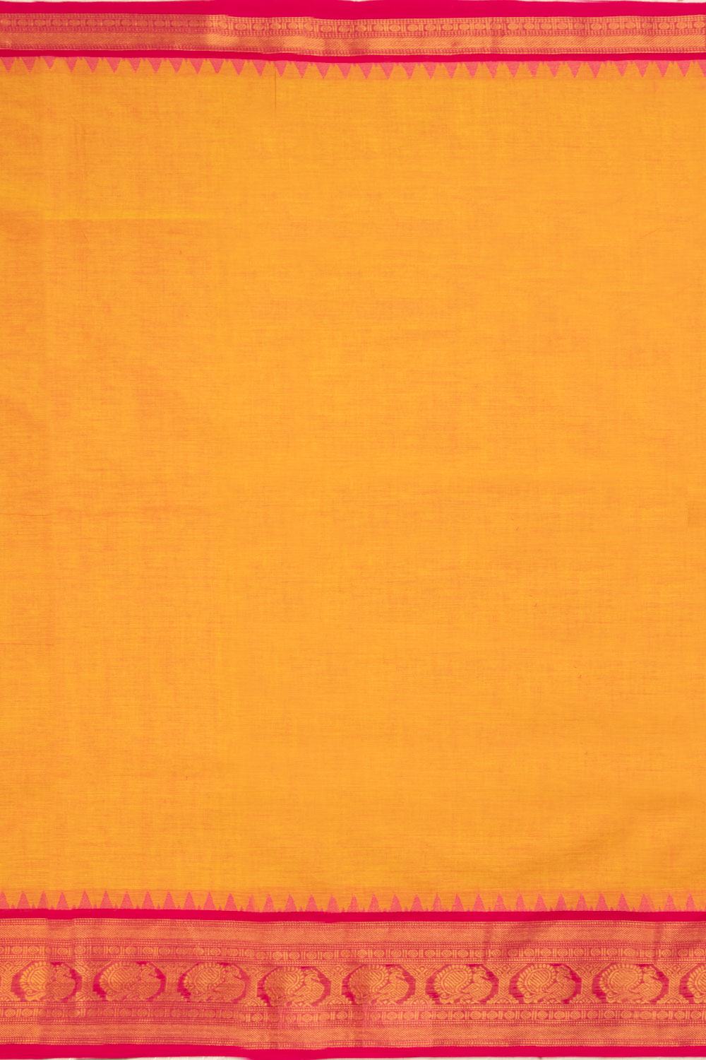 Orange Handwoven Kanchi Cotton Saree 10069354 - Avishya