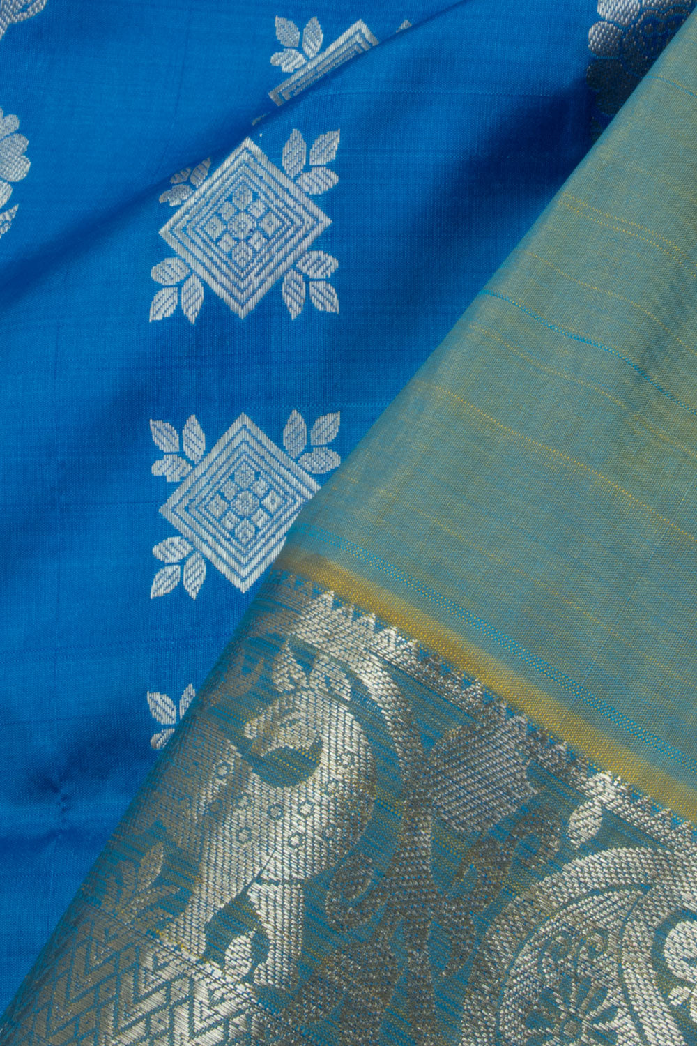 Royal Blue Kanjivaram Pattu Pavadai Material -Avishya