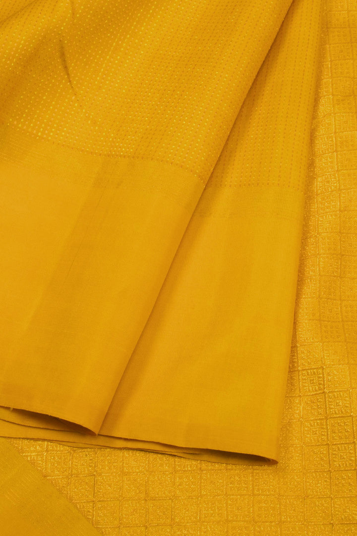 Mango Yellow Pure Zari Kanjivaram Silk Saree 10063327