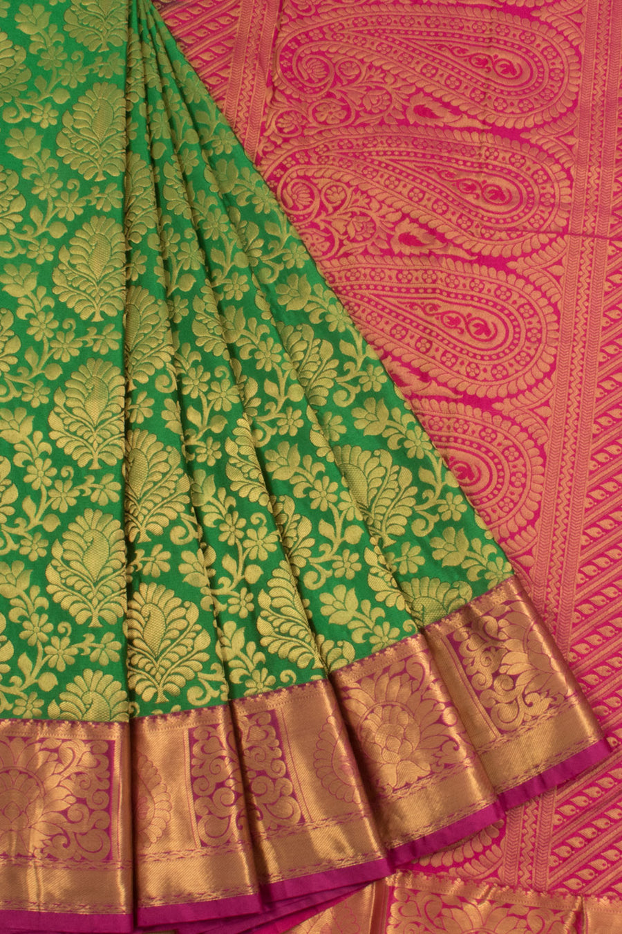 Dharmavaram Jacquard Silk Saree with Floral Brocade Design