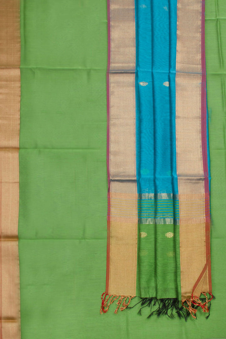Green Maheshwari Silk Cotton 2 pc Salwar Suit Material 10062202