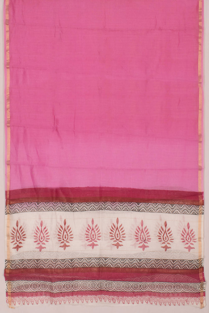 Hand Block Printed Chanderi Silk Cotton Dupatta 10058203