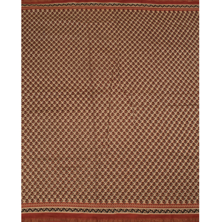 Hand Block Printed Chanderi Silk Cotton Saree 10055975