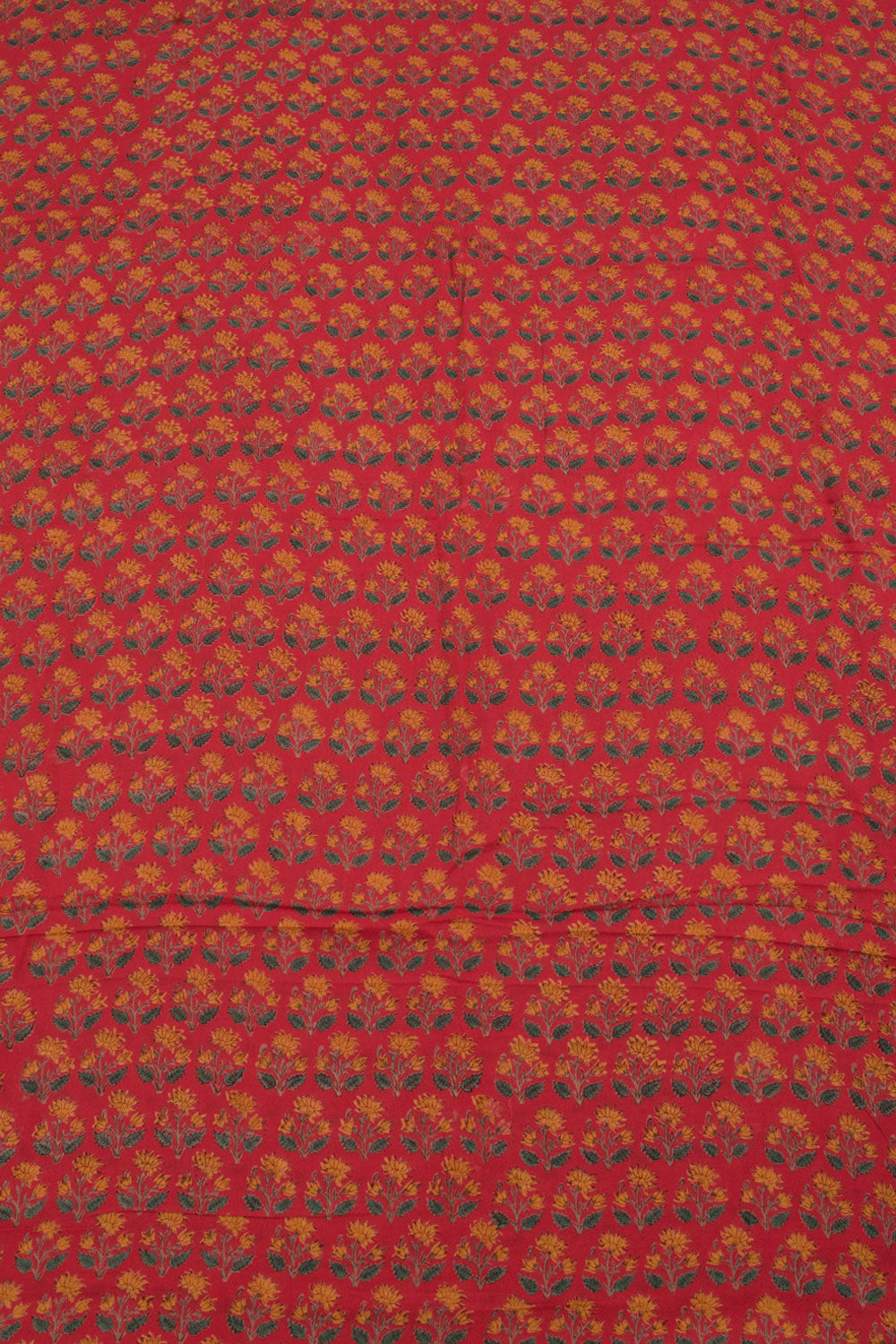 Hand Block Printed Cotton Moss 3-Piece Salwar Suit Material 10057074