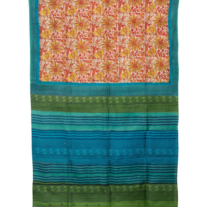Hand Block Printed Silk Saree 10057398