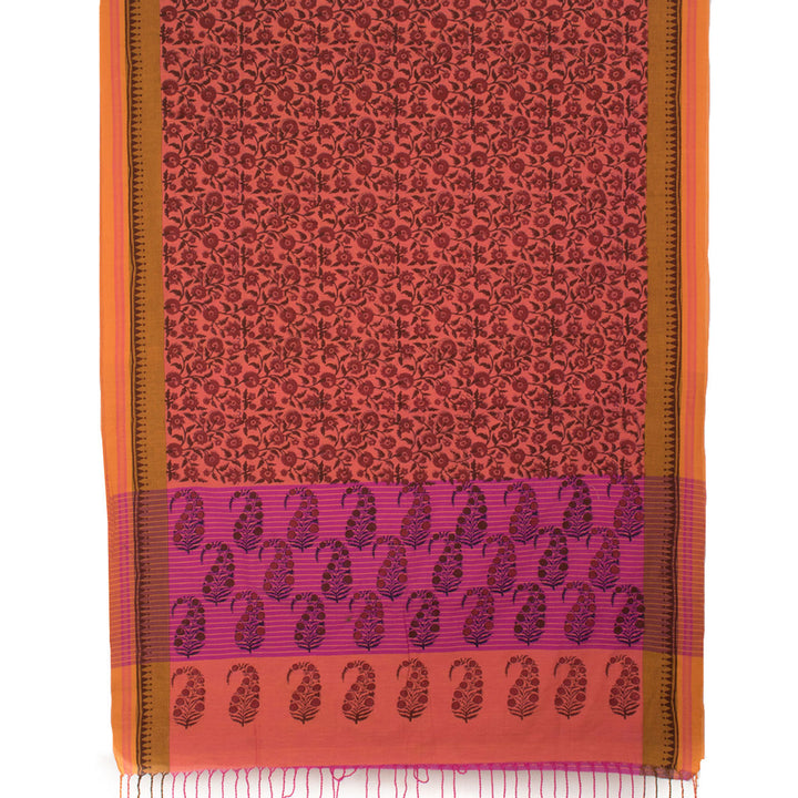 Hand Block Printed Cotton Saree 10057403
