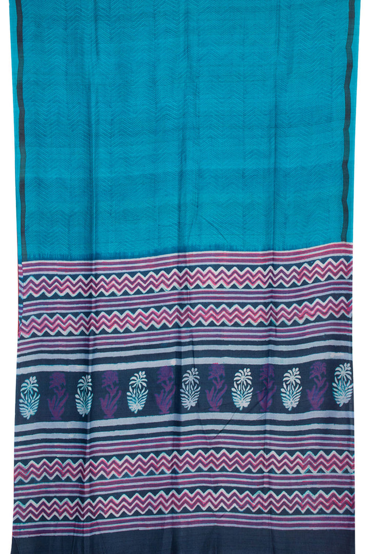 Multicolour Hand Block Printed Tussar Silk Saree 10061833