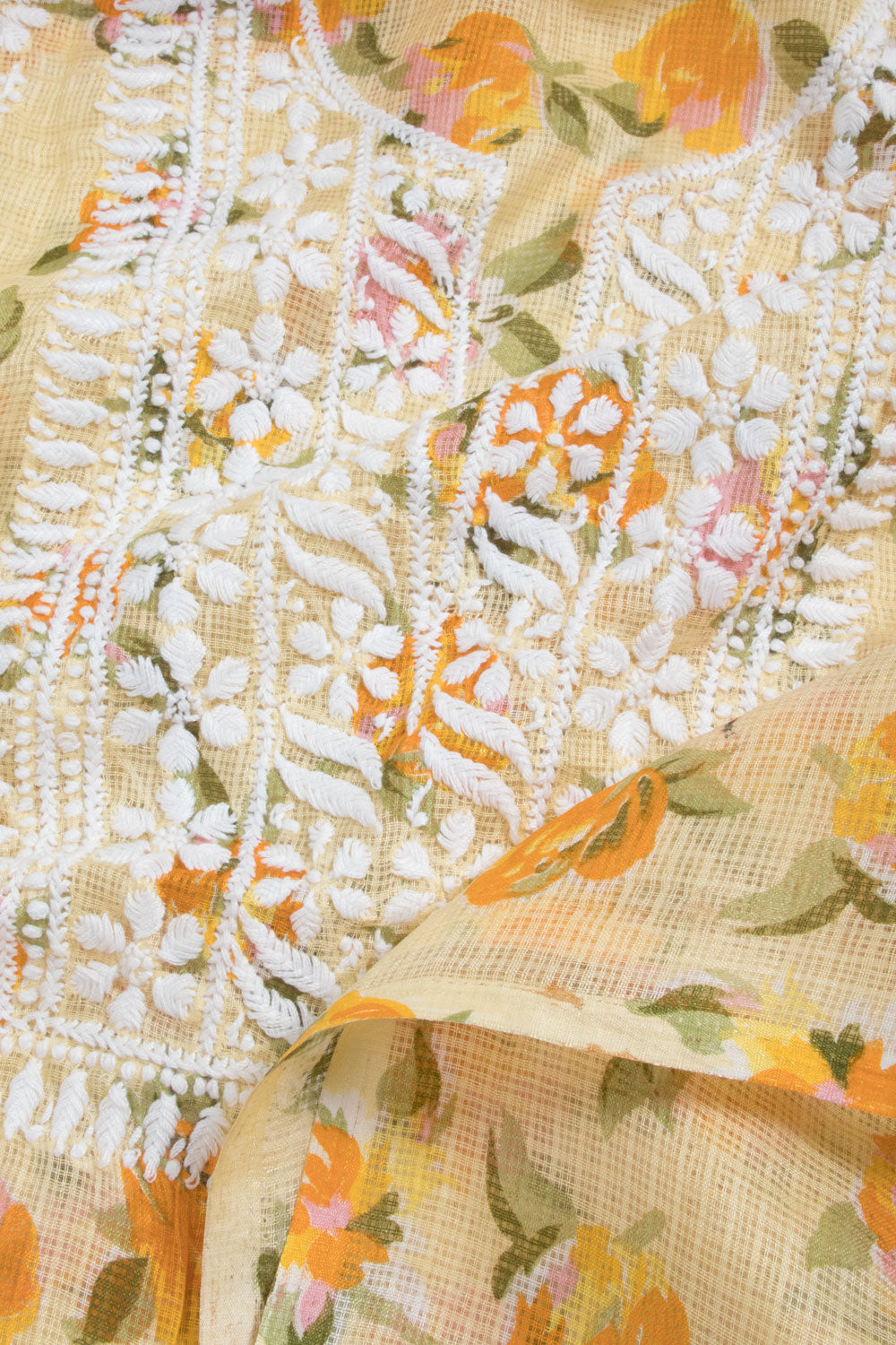 Chikankari Embroidered Kota Cotton Salwar Suit Material 10059374