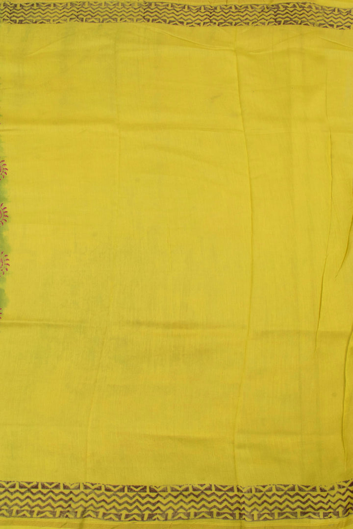 Hand Block Printed Chanderi Silk Cotton Saree 10058170