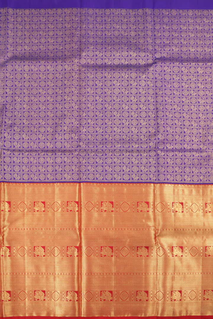 Ink Blue Kanjivaram Pattu Pavadai Material 10059635