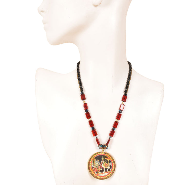 Handcrafted Ethnic Necklace with Vishnu Pendant 10017241