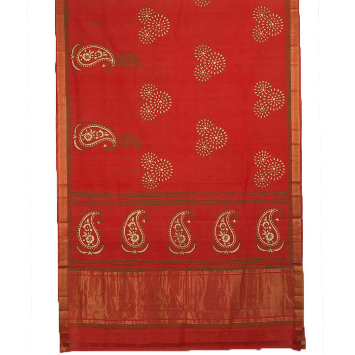 Hand Block Printed Mangalgiri Cotton Saree 10051681