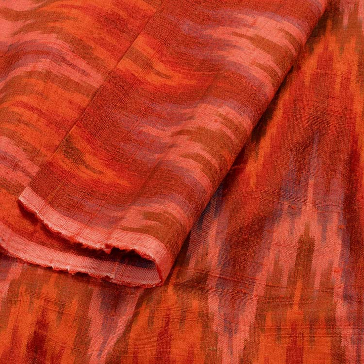 Handloom Pochampally Ikat Dupion Silk Kurta Material 10040808