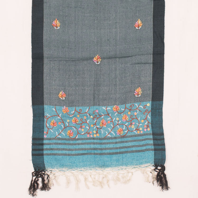 Phulkari Embroidered Tussar Cotton Stole 10044814