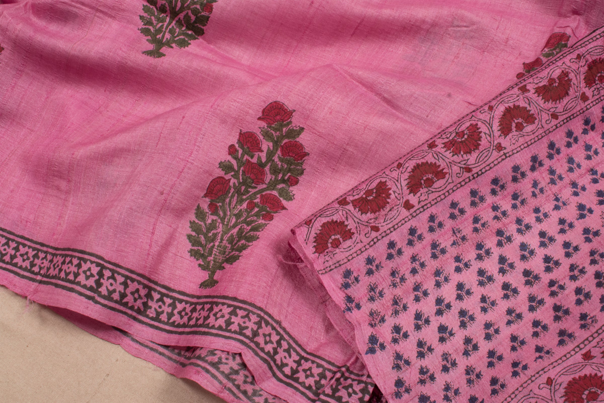 Hand Block Printed Silk Sarees
