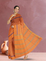 Orange Handloom Kanchi Cotton Saree 10071859